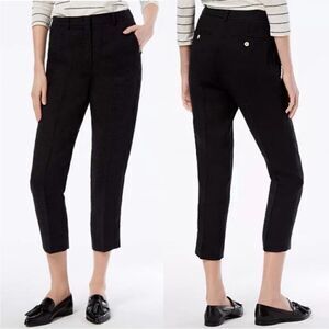 MaxMara Weekend Khat Linen Cropped Pants in Black Sz 6